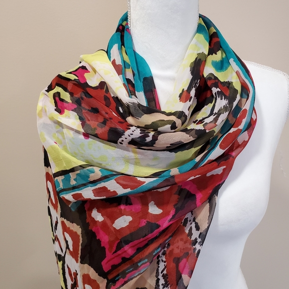 Nwot Target silky colorful swimsuit cover up scarf - Picture 6 of 8